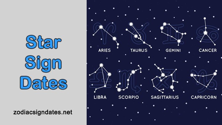 Quelles sont les dates des signes étoiles?